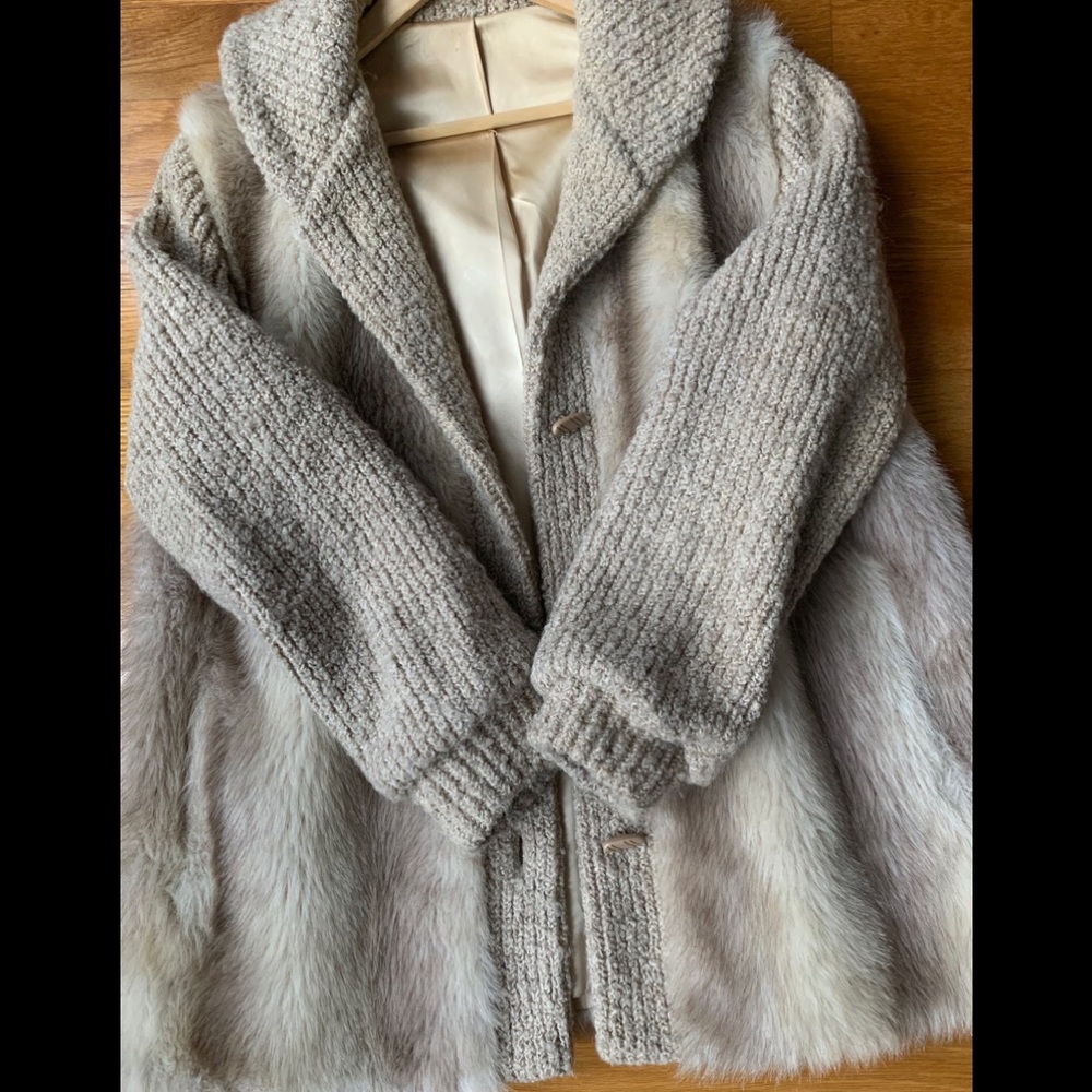 Vintage fur sweater jacket coat